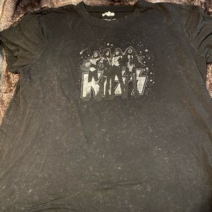 Distressed Kiss T-shirt, XXL
